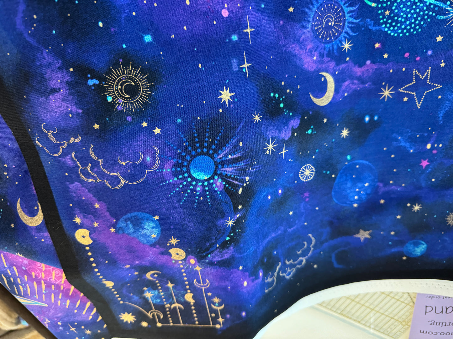 Tapestry Moon Cosmos Panel Only - Metallic Moon Celestial Panel