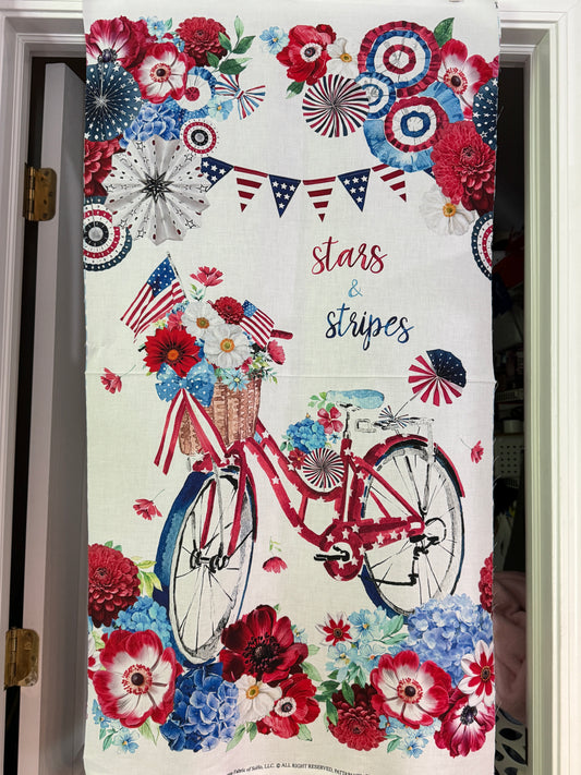 Stars & Stripes Patriotic Fabric Bundle – Panel + 8 FQs (Timeless Treasures)