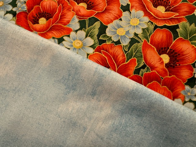Easy as ABC and 123 Quilt - Poppy Dreams & Poppy Hill Beginner Queen Size Quilt Kit