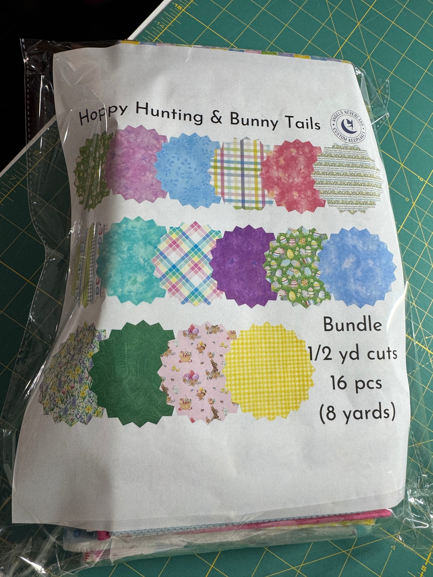 Hoppy Hunting 1/2 yard Bundle (16 pcs) of Easter Egg & Easter Bunny Fabric