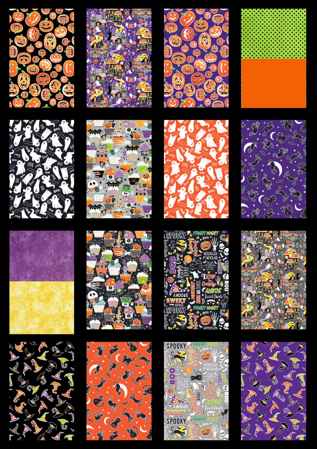 Halloween Beginner Quilt Kit - Chills & Thrills Glow in the Dark Halloween Cotton Fabric ABC & 123 Pattern