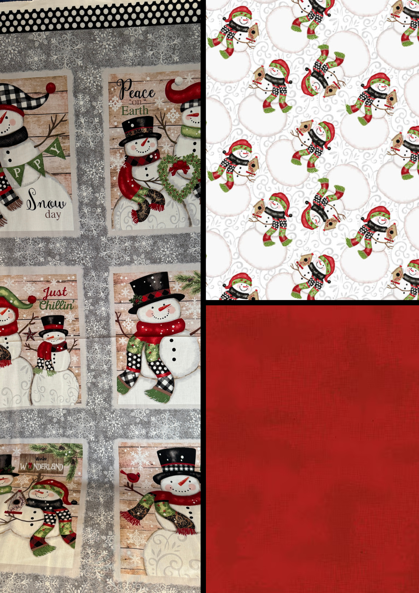 Snowman Block Panel Quilt Kit - Snow Place Like Home & FREE video tutorial