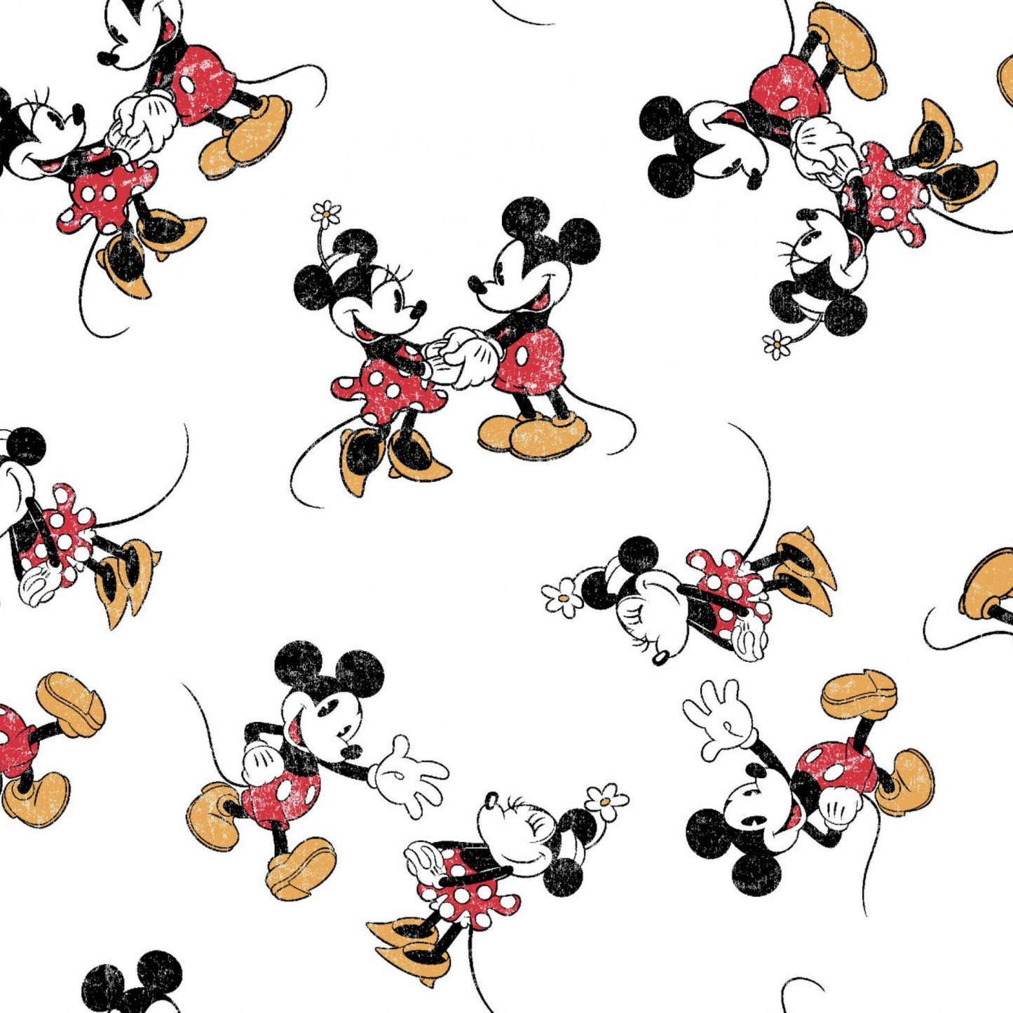 Mickey and Minnie Mouse Cotton Quilt Fabric Yardage & Disney Panel Only