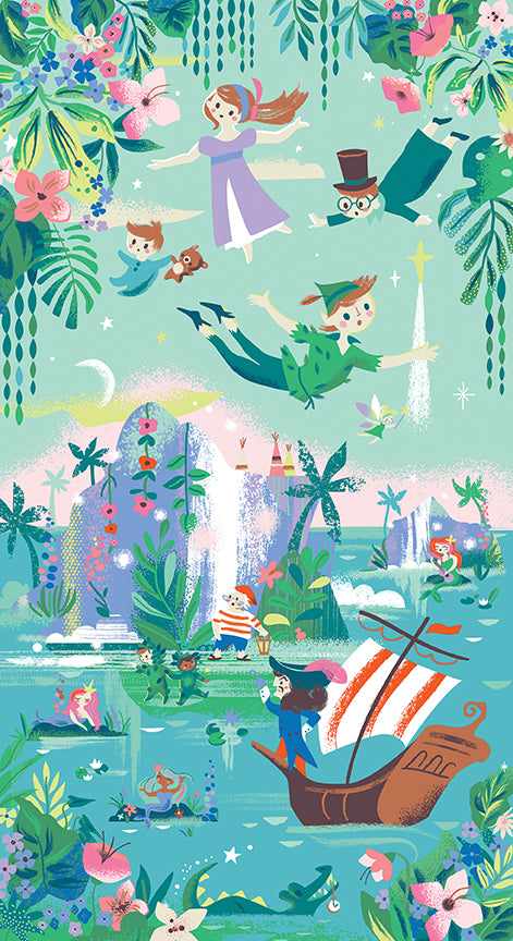 Forever Neverland Peter Pan Full Yard Bundle 8 pcs (Princess) with Neverland Panel by Jill Howarth