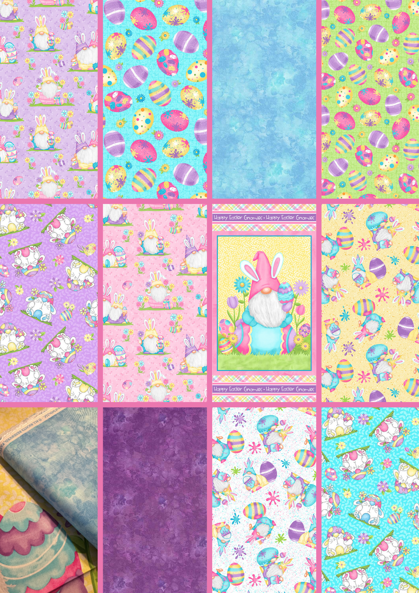 Hoppy Easter Gnomies Easy DIY Beginner QUILT KIT with Picture This Pattern
