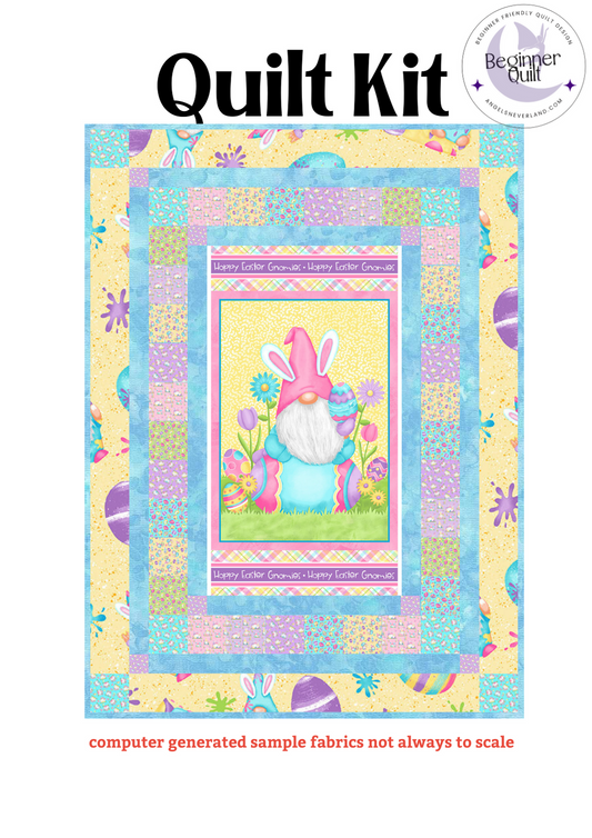 Happy Easter Gnomies Easy DIY Beginner QUILT KIT with Picture This Pattern
