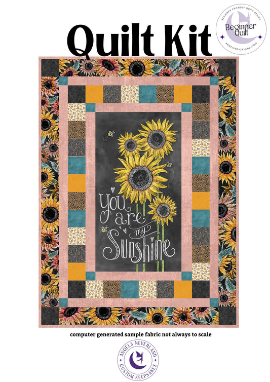 Flower Market Floral Rustic DIY Sunflower Panel Quilt - The Framed Collection