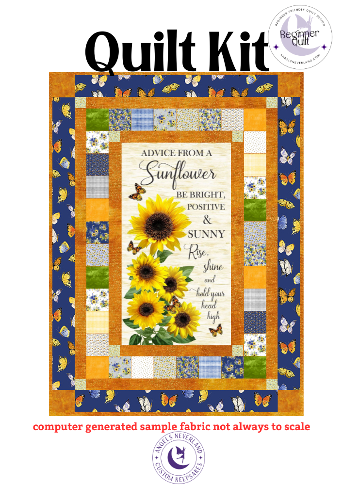 Advice From A Sunflower Panel & Sunflower Bouquets PRECUTS - DIY Beginner Quilt Kit - Picture This Pattern