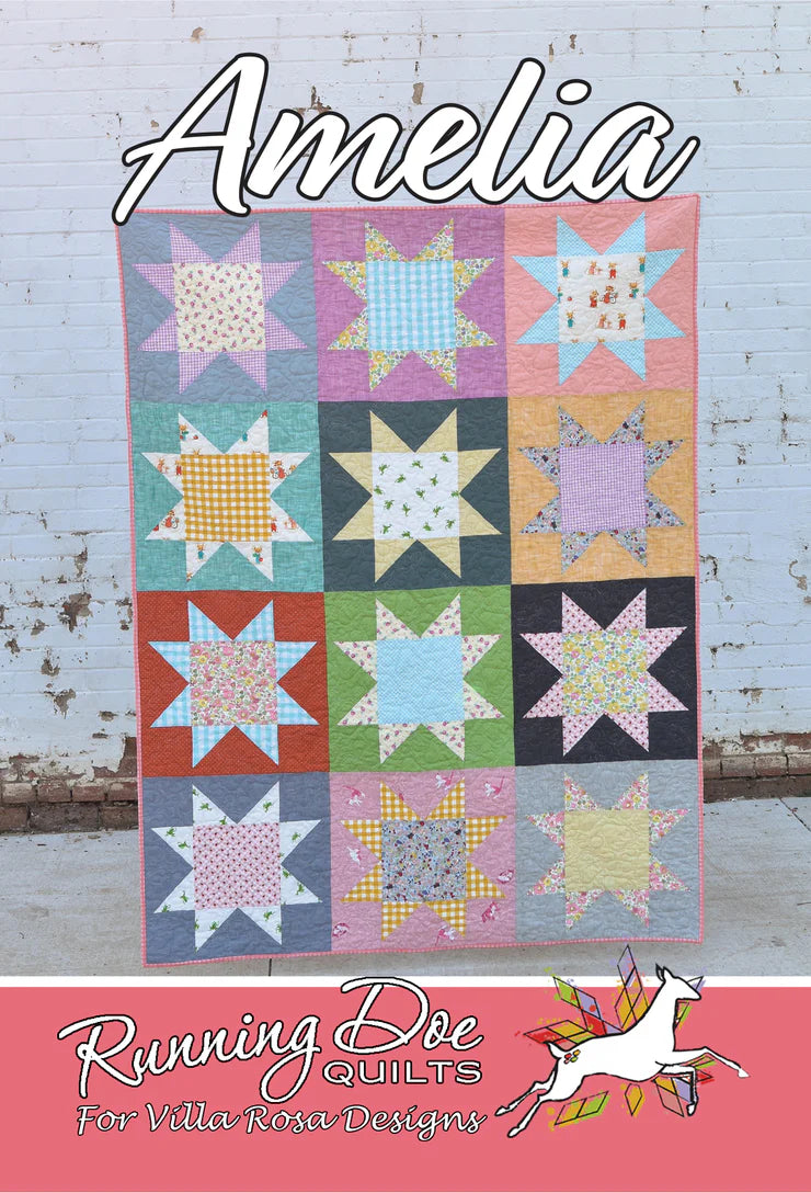 Digital RoseCard -Amelia Quilt Pattern PDF Download - Beginner FQ quilt pattern