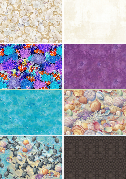 Race to Safety Baby Sea Turtle Panel Beginner QUILT KIT with Picture This Pattern
