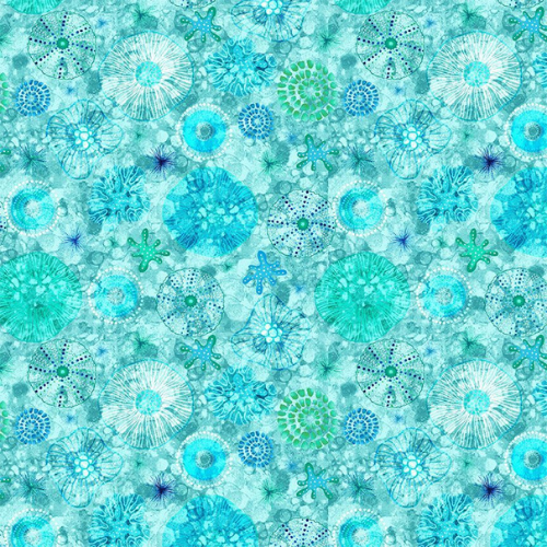 Ocean Life FQs Bundle - Coral Reef and Sea Diatoms Fabric