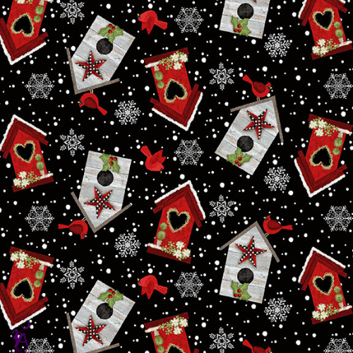 Snow Place Like Home - Tossed Birdhouses & Cardinals