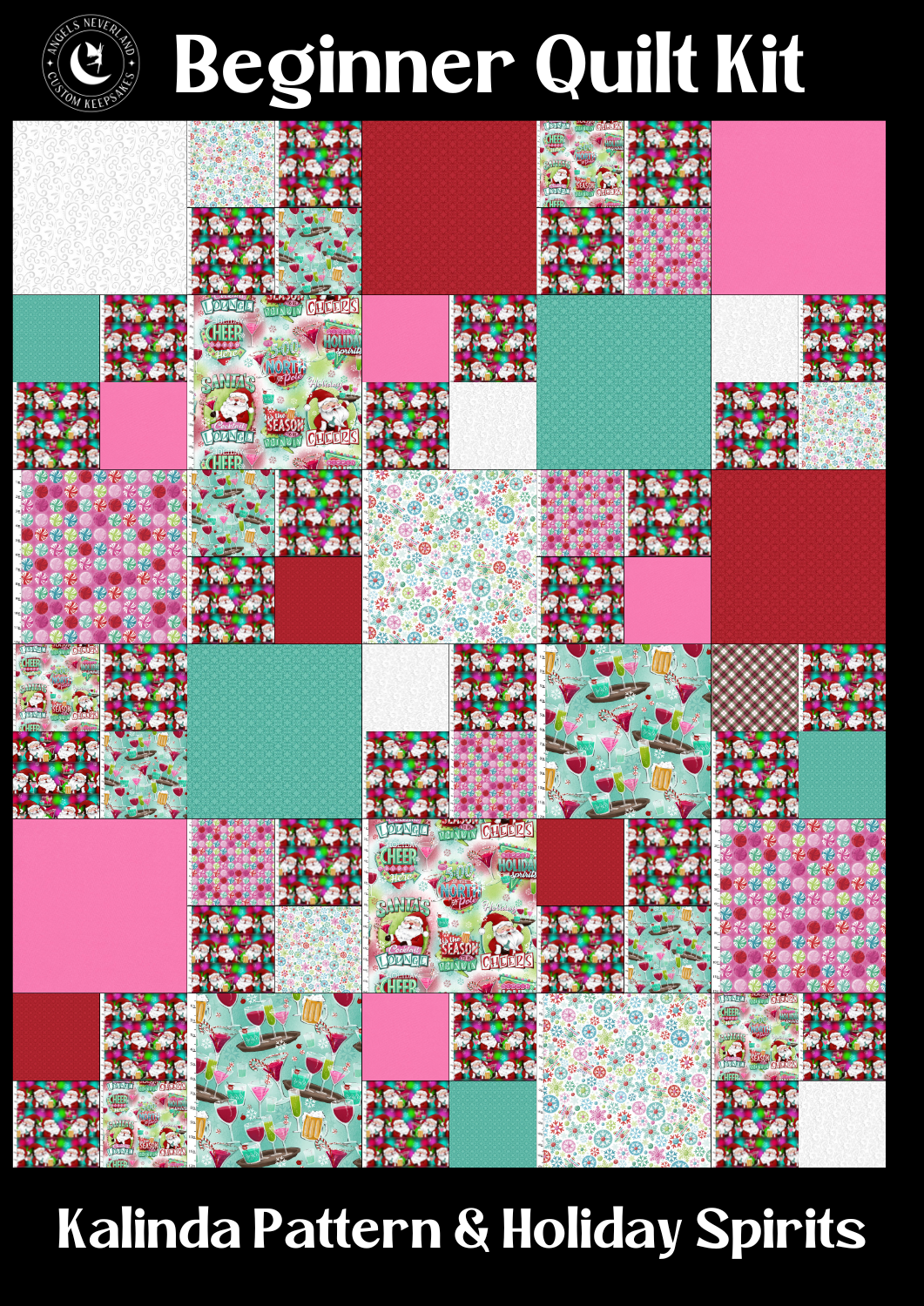 Christmas Quilt Kits with Holiday Spirts - Santa's Northpole Lounge
