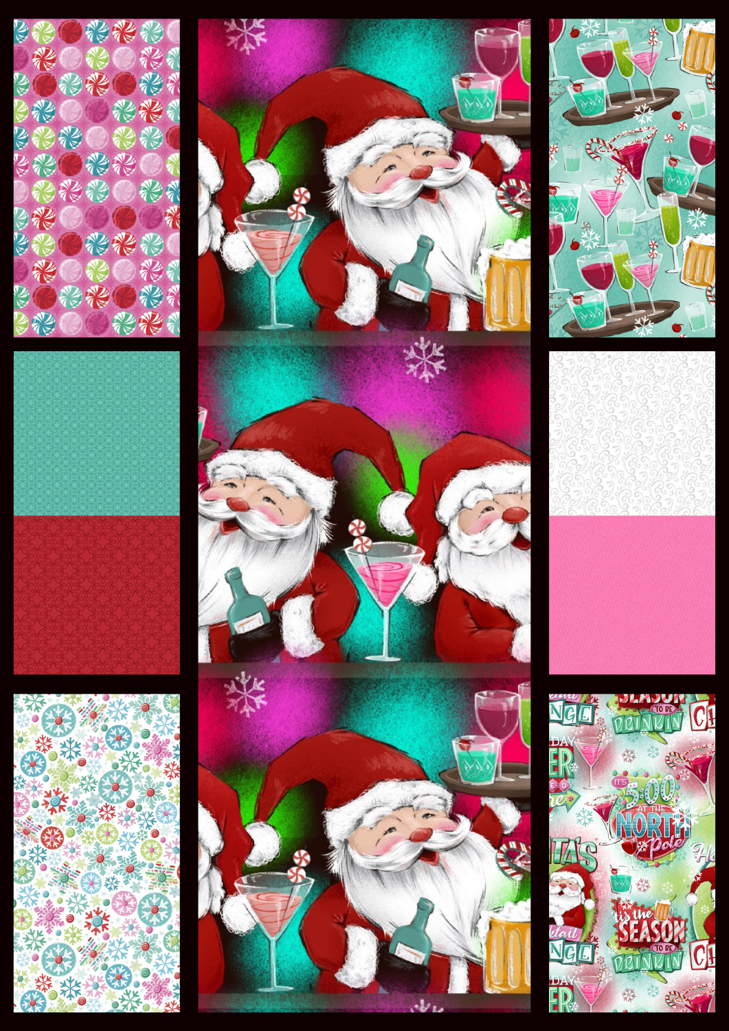 Christmas Quilt Kits with Holiday Spirts - Santa's Northpole Lounge