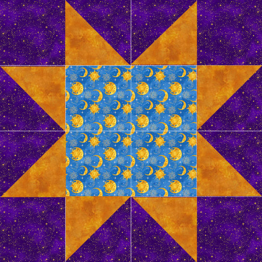 Stars Around Celestial QUILT KIT Cosmos Panel & Celestial Cotton Quilting Fabric