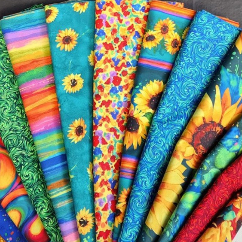 Sundance Sunflower Fabric Collection of Fat Quarters & Panel Bundle