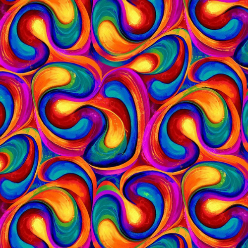 Sundance Multi-Painterly Swirls - FLORA-CD3308  BRIGHT
