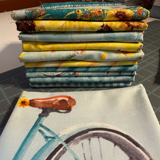 Wilmington Prints Sunflower Sweet Bundled Fabric Collection Half Yard Cuts (10) + Panel