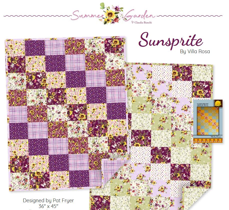 Digital RoseCard - Sunsprite Quilt Pattern PDF Download - Beginner FQ Quilt