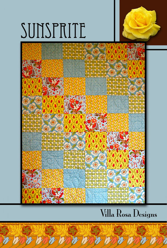 Digital RoseCard - Sunsprite Quilt Pattern PDF Download - Beginner FQ Quilt