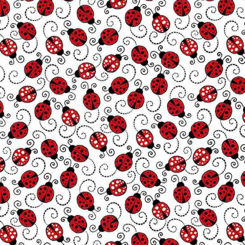 Ladybug Cotton Quilting Fabric by Timeless Treasures, 6 piece bundled fabric