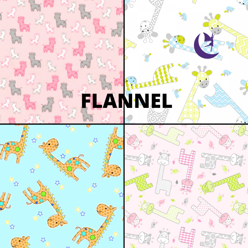 Giraffe Baby Flannel Fabric by the Yard Angels Neverland