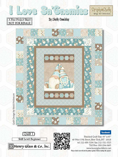 Angels Neverland FREE QUILT PATTERN I Love Sn'Gnomies by Henry Glass Quilt #1