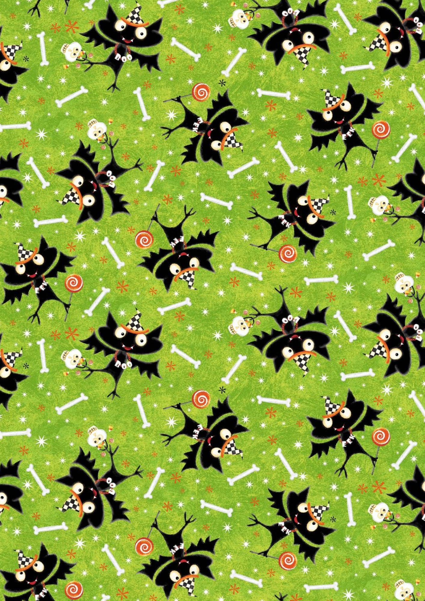 Angels Neverland Quilt Kit Halloween Quilt Kit featuring Northcott Gnomes Night Out Cotton Fabric Border with traditional Halloween Motifs