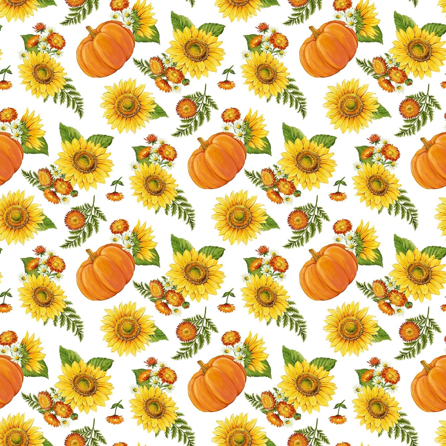Angels Neverland Sunshine Harvest Pumpkin & Sunflower Floral Panel