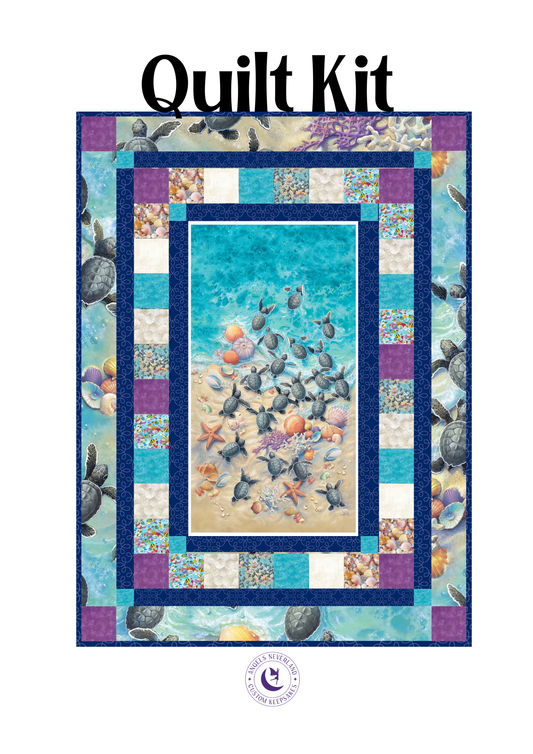 Angelsneverland Quilt Kit Race to Safety Baby Sea Turtle Panel from Elizabeth's Studio QUILT KIT using Picture This Pattern