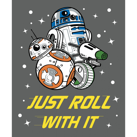 Camelot Fabric Just Roll With It Panel Star Wars Droids Fabric Panel