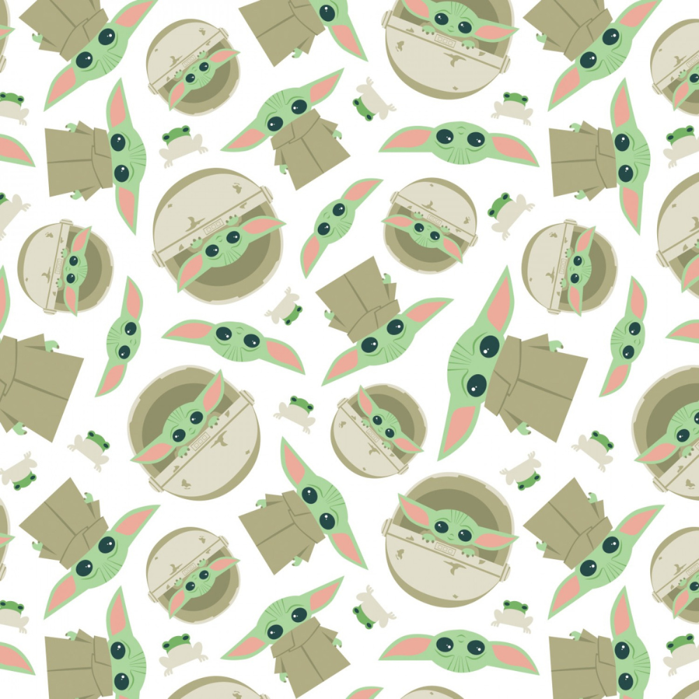 Camelot Fabric Light Side Baby Yoda FLANNEL Baby Yoda FLANNEL by the yard, light or dark side two choices, Camelot Licensed Star Wars Fabric