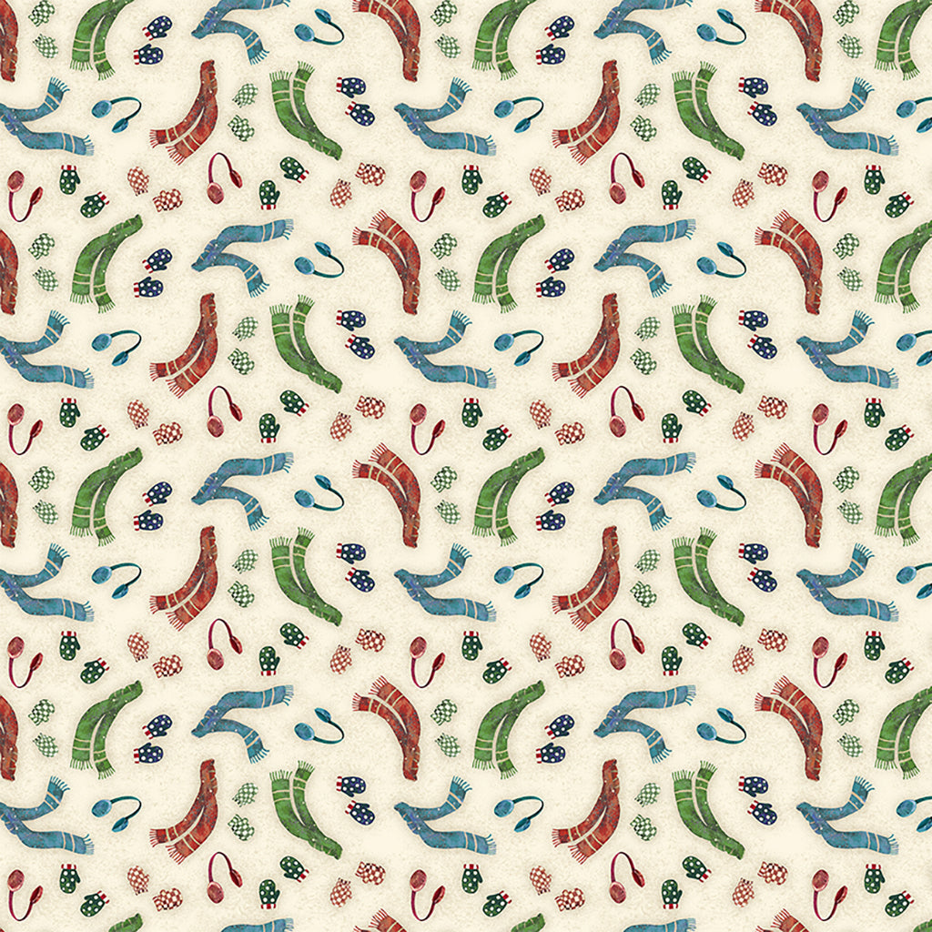 Clothworks Fabric Bundle Snovalley by Clothworks FQ PRECUT BUNDLE 18 pieces with Snowvalley If Kisses were snowflakes I'd Send you a Blizzard Panel