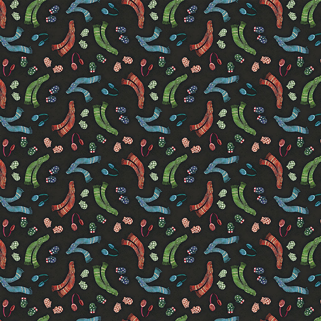 Clothworks Fabric Bundle Snovalley by Clothworks FQ PRECUT BUNDLE 18 pieces with Snowvalley If Kisses were snowflakes I'd Send you a Blizzard Panel