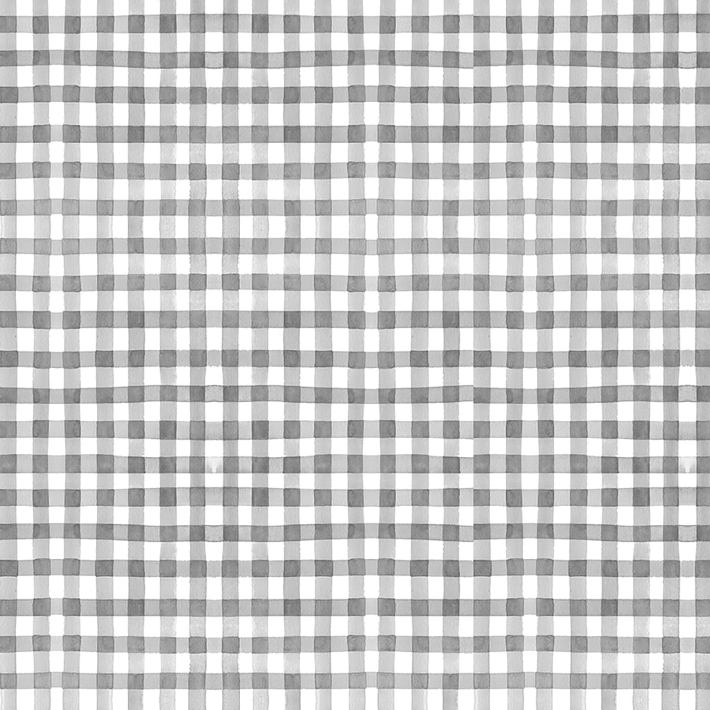 Clothworks Fabric Gray Sunflower Bouquets Gingham Fabric By the Yard, gray, yellow or blue cotton fabric