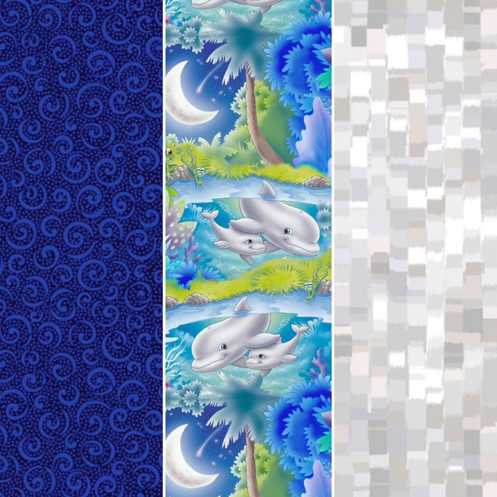 Fabric Café Quilt Kit City Lights by Fabric Café Dolphin Nursery Quilt Kit, Under the Sea Quilt Kit