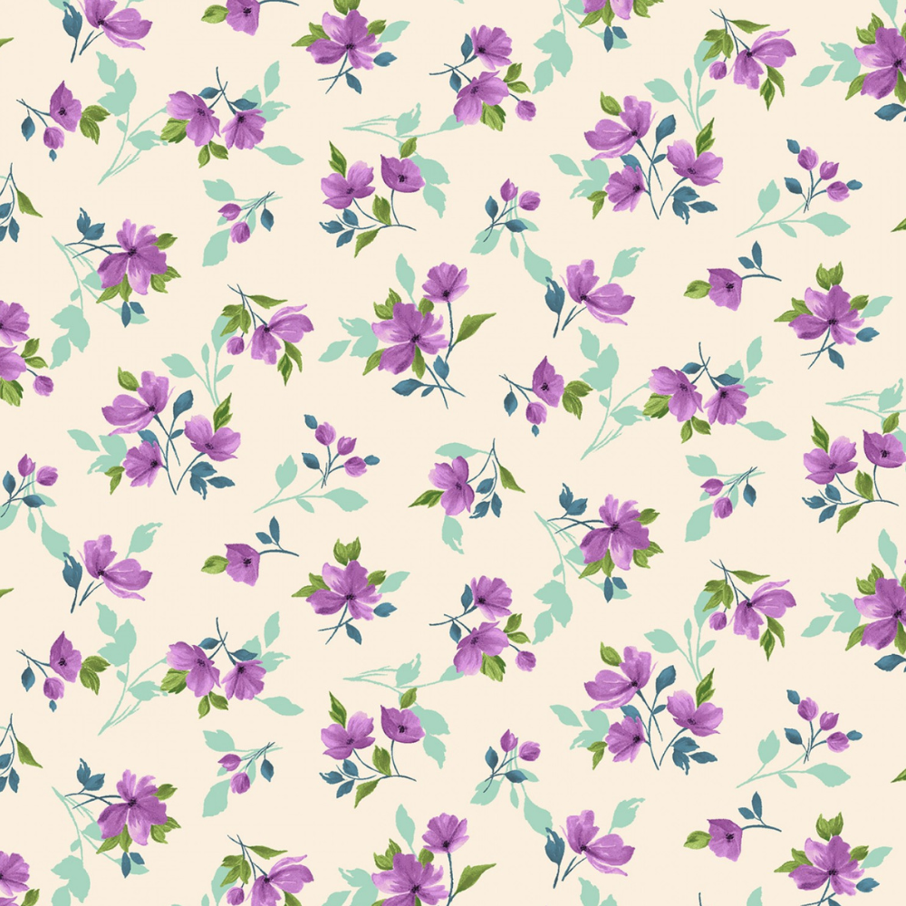 Fabric Café Quilt Kit Nine Plus One by Fabric Café Quilt Kit with Purple Floral and Plaid fabric