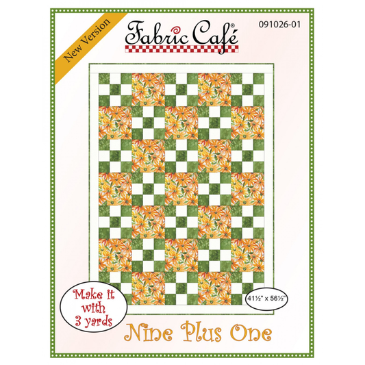 Fabric Café Quilt Kit Nine Plus One by Fabric Café Quilt Kit with Purple Floral and Plaid fabric
