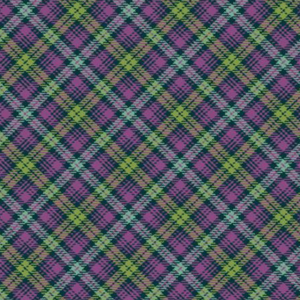 Fabric Café Quilt Kit Nine Plus One by Fabric Café Quilt Kit with Purple Floral and Plaid fabric