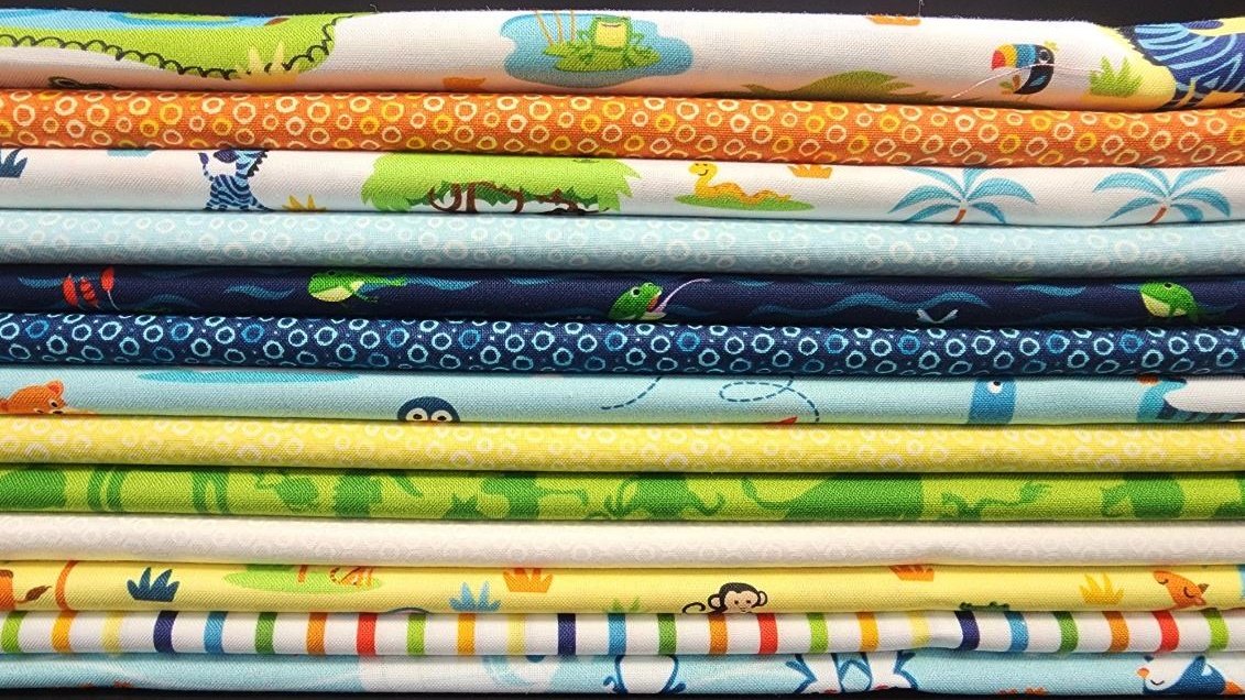 Freckle + Lollie Fabric Bundle Zooville Quilt Kit Easy DIY Zoo Animal Quilt Kit with Cotton Fabric from Freckle + Lollie, Zooville Collection