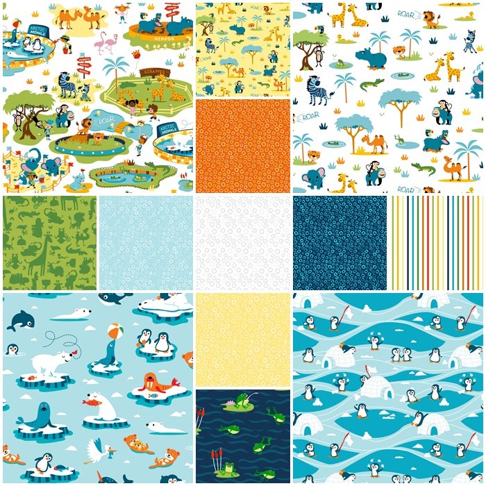 Freckle & Lollie Zooville Cotton Fabric from Freckle & Lollie by Shawn Wallace 13 fabric collection