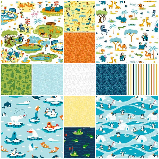 Freckle & Lollie Zooville Cotton Fabric from Freckle & Lollie by Shawn Wallace 13 fabric collection