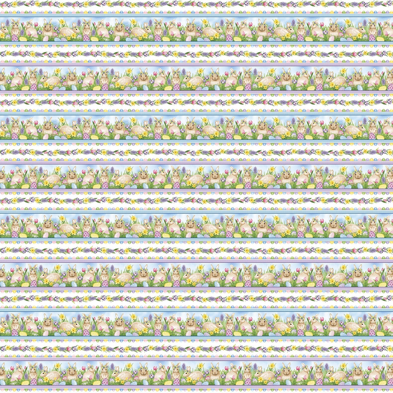 Henry Glass fabric bundle FQ Bundle (20) Hoppy Hunting FQ Bundle (20 pcs) of Easter Egg and Easter Bunny Fabric
