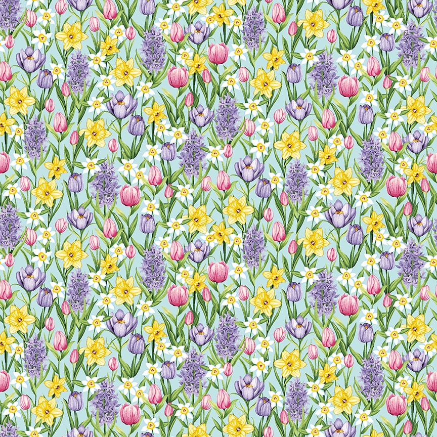 Henry Glass fabric bundle FQ Bundle (20) Hoppy Hunting FQ Bundle (20 pcs) of Easter Egg and Easter Bunny Fabric