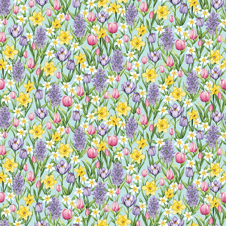 Henry Glass fabric bundle FQ Bundle (20) Hoppy Hunting FQ Bundle (20 pcs) of Easter Egg and Easter Bunny Fabric