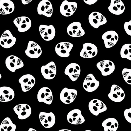 henry glass Fabric FQ Halloween Glow in the Dark Spooky Mask Fabric