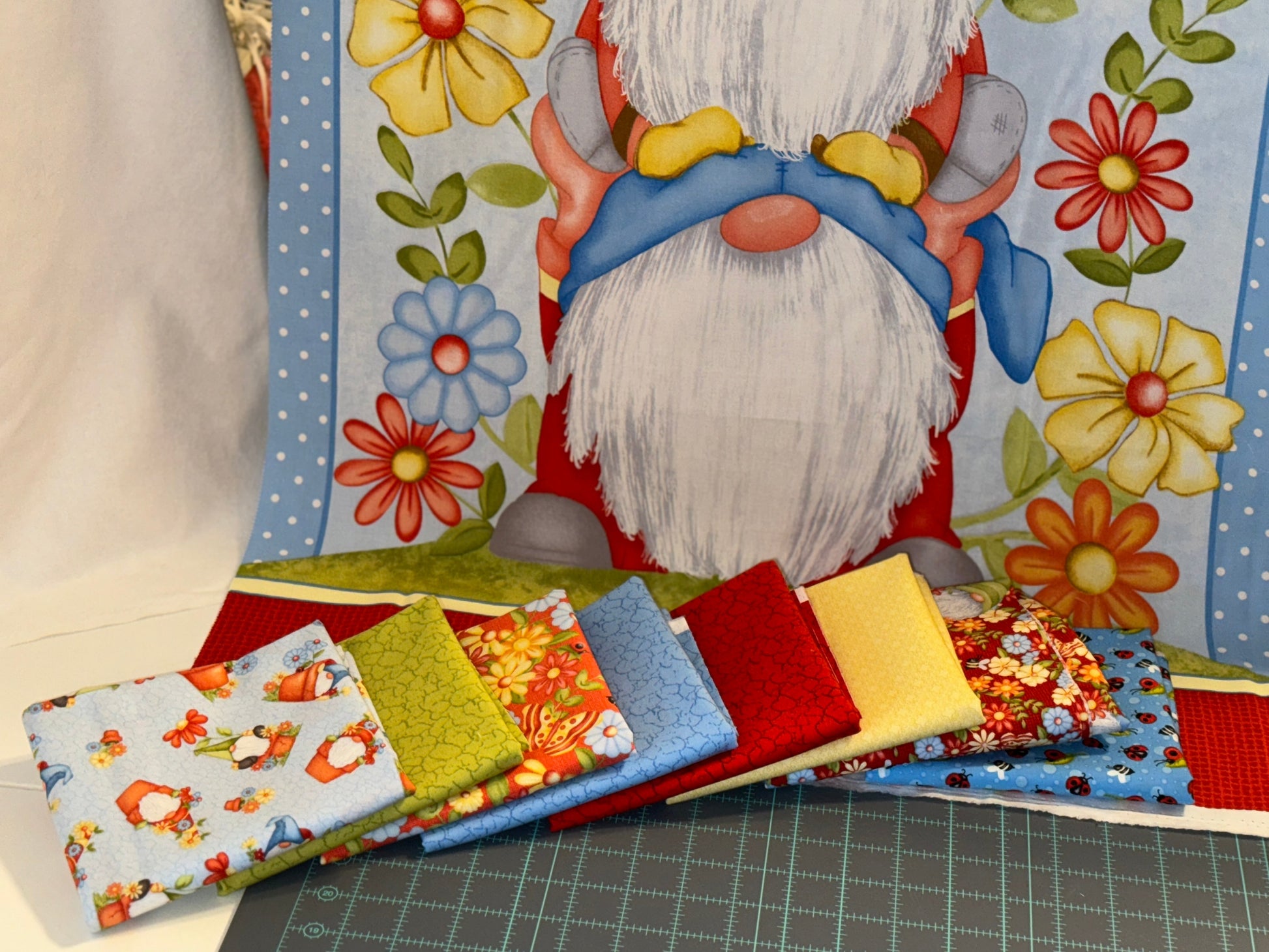 Henry Glass Fabric Gnome is Where Your Garden Grows Henry Glass Fabric Blues bundle
