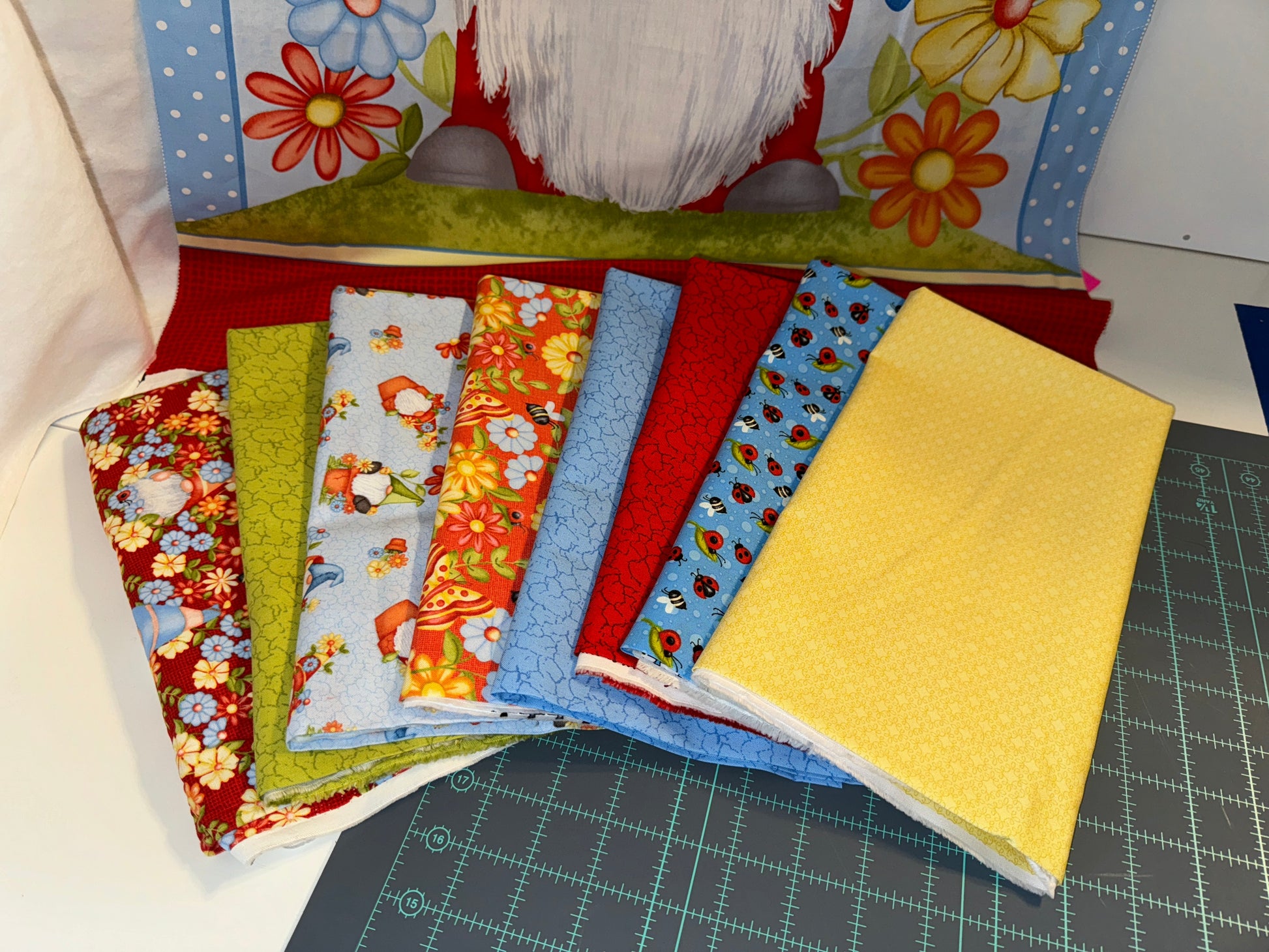 Henry Glass Fabric Gnome is Where Your Garden Grows Henry Glass Fabric Blues bundle