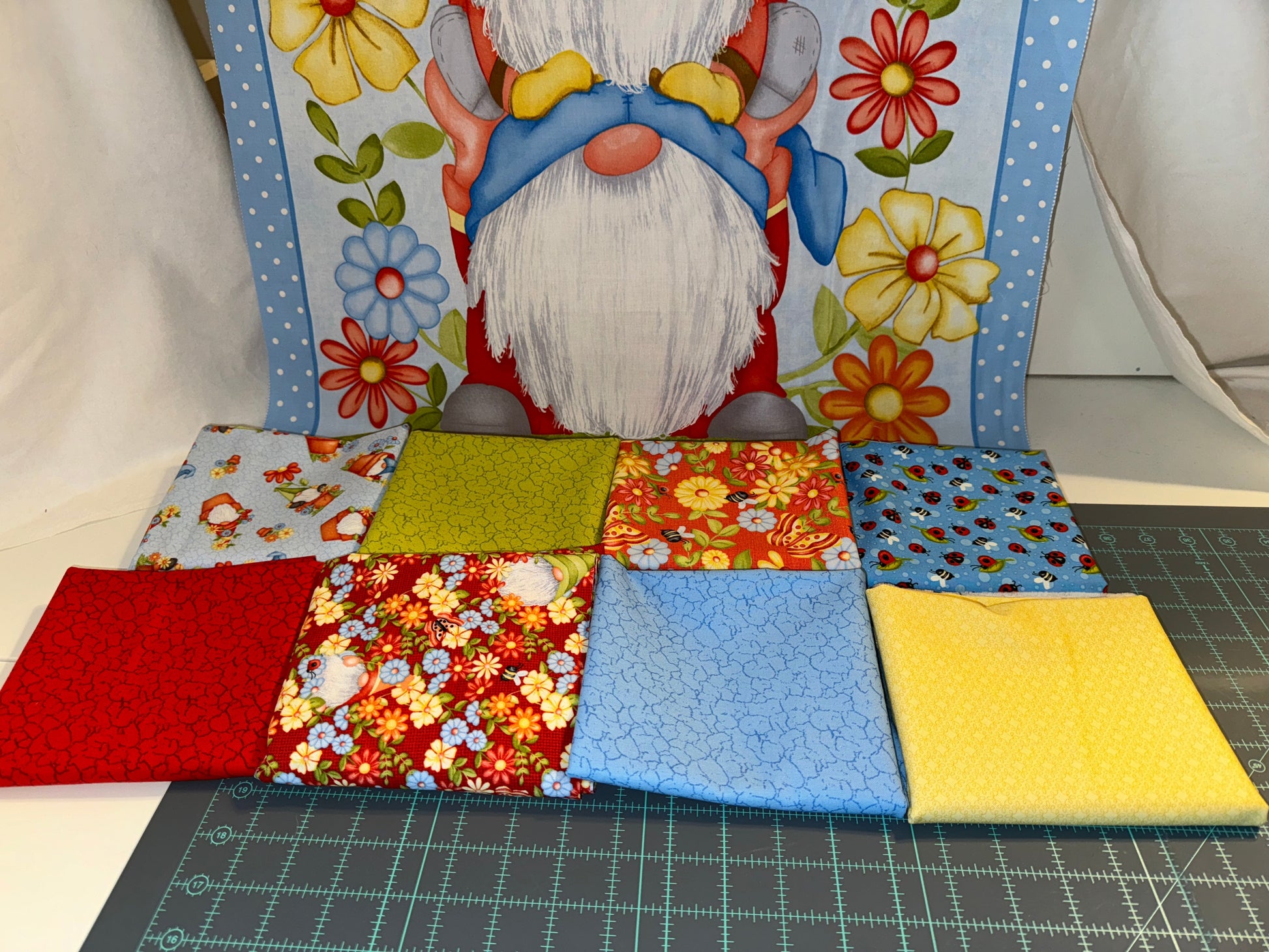 Henry Glass Fabric Gnome is Where Your Garden Grows Henry Glass Fabric Blues bundle