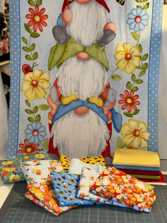 Henry Glass Fabric Gnome is Where Your Garden Grows Henry Glass Reds Fabric bundle